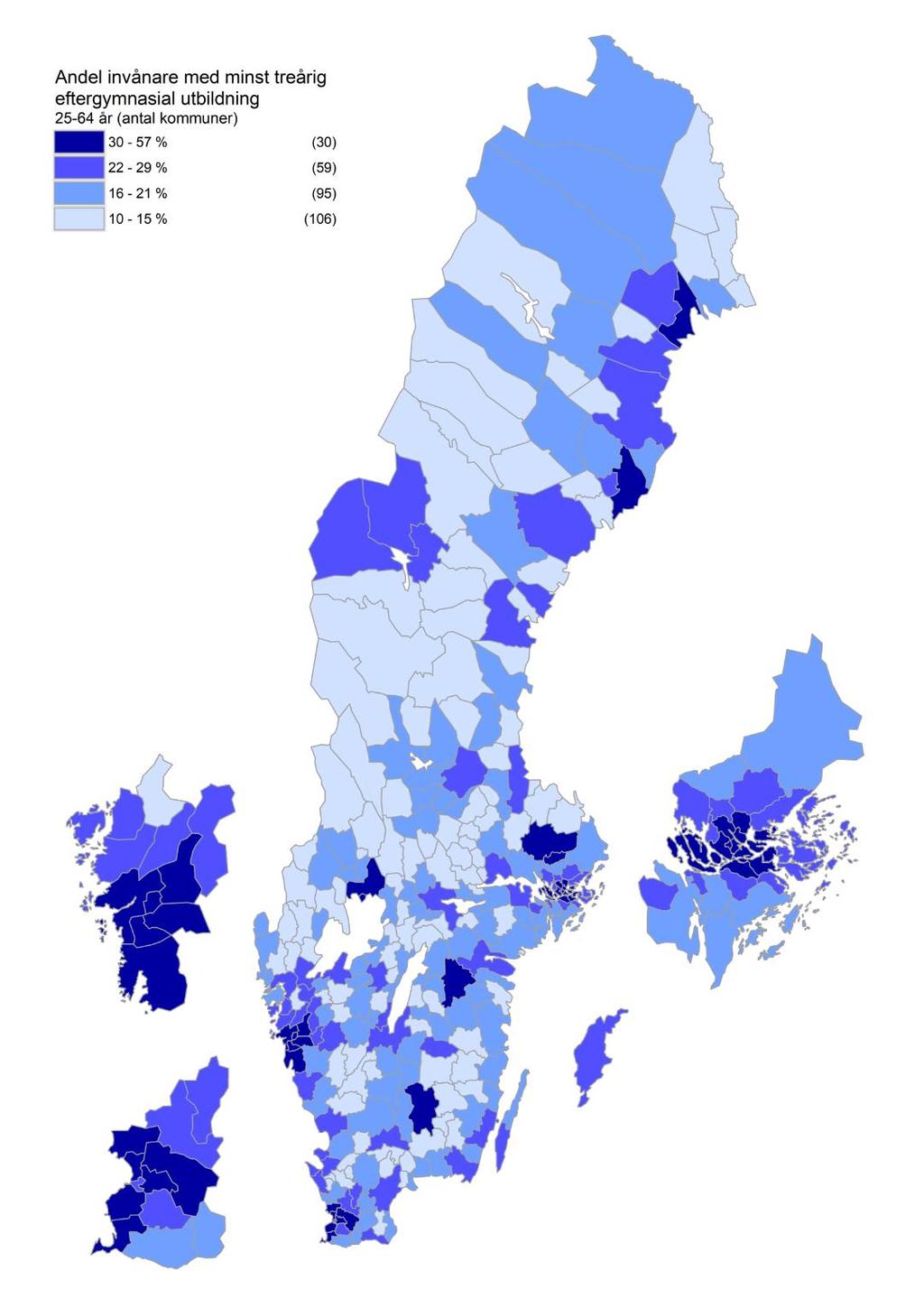 SCB 10 UF 37 SM 1902 Utbildningsnivå i kommunerna 2018: