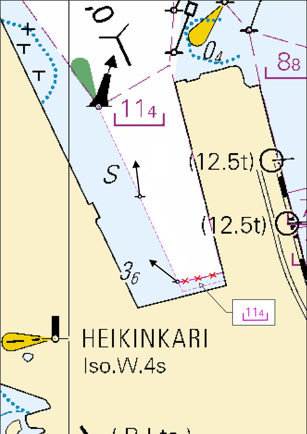 Viite/Referens/Reference: 320 /2018 1 55, 119.A, G838, G839, G839.1 2 Seuraavien pisteiden välille: Mellan följande positioner: Between the following (1) 64 39.212'N 24 24.249'E (2) 64 39.202'N 24 24.