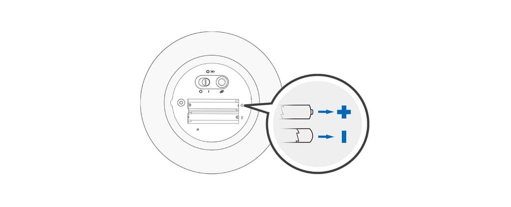 Byt batterier i säkerhetshållaren (vid behov) 1Step 1Steg
