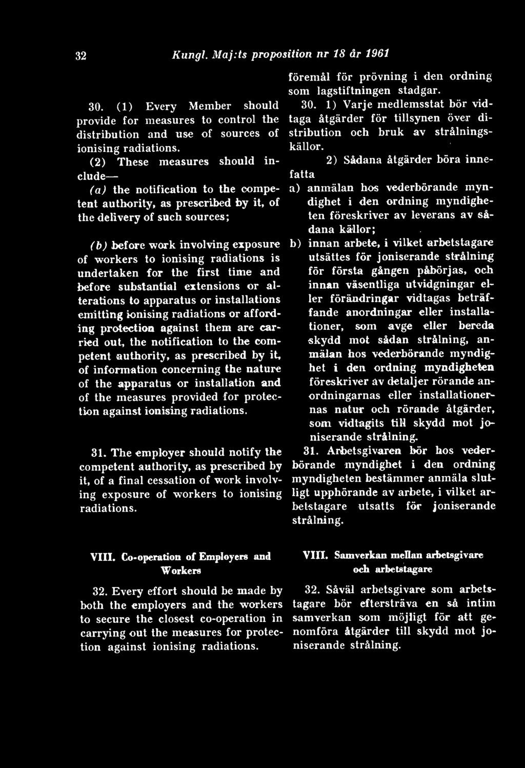 radiations is undertaken för the first time and before substantial extensions or alterations to apparatus or installations emitting ionising radiations or affording protection against them are