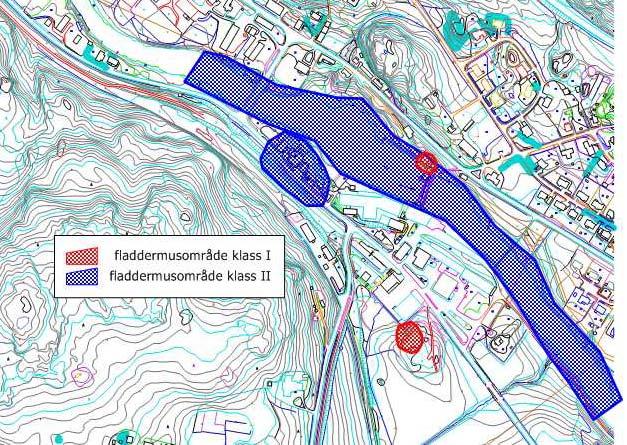 För fladdermöss viktiga områden Följande principer följts då de olika områdenas betydelse för fladdermössen klassificerats. Klass I: Klass II: Klass III: Föröknings eller rastplats.