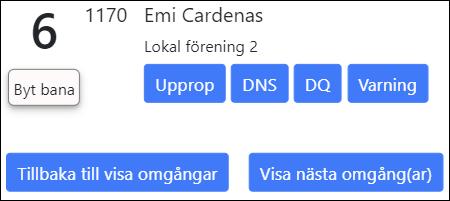 Välj önskat datum 4. Välj önskad omgång att genomföra upprop för 4 5. Nu visas alla heat i omgången.