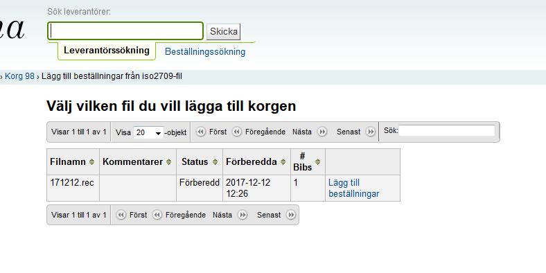 Filens titlar kommer upp i lista.