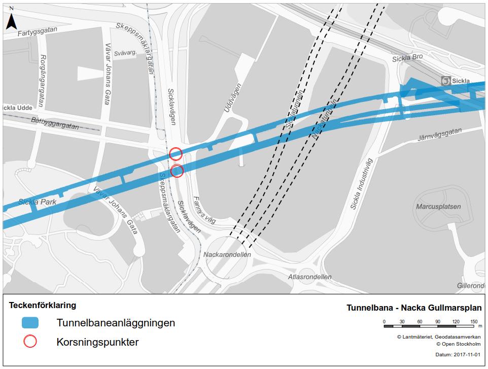 Kontrollen utförs i en 3D numerisk modell och ska inriktas på deformationer i Södra Länkens tunnlar pga byggandet av den nya tunnelbanan.