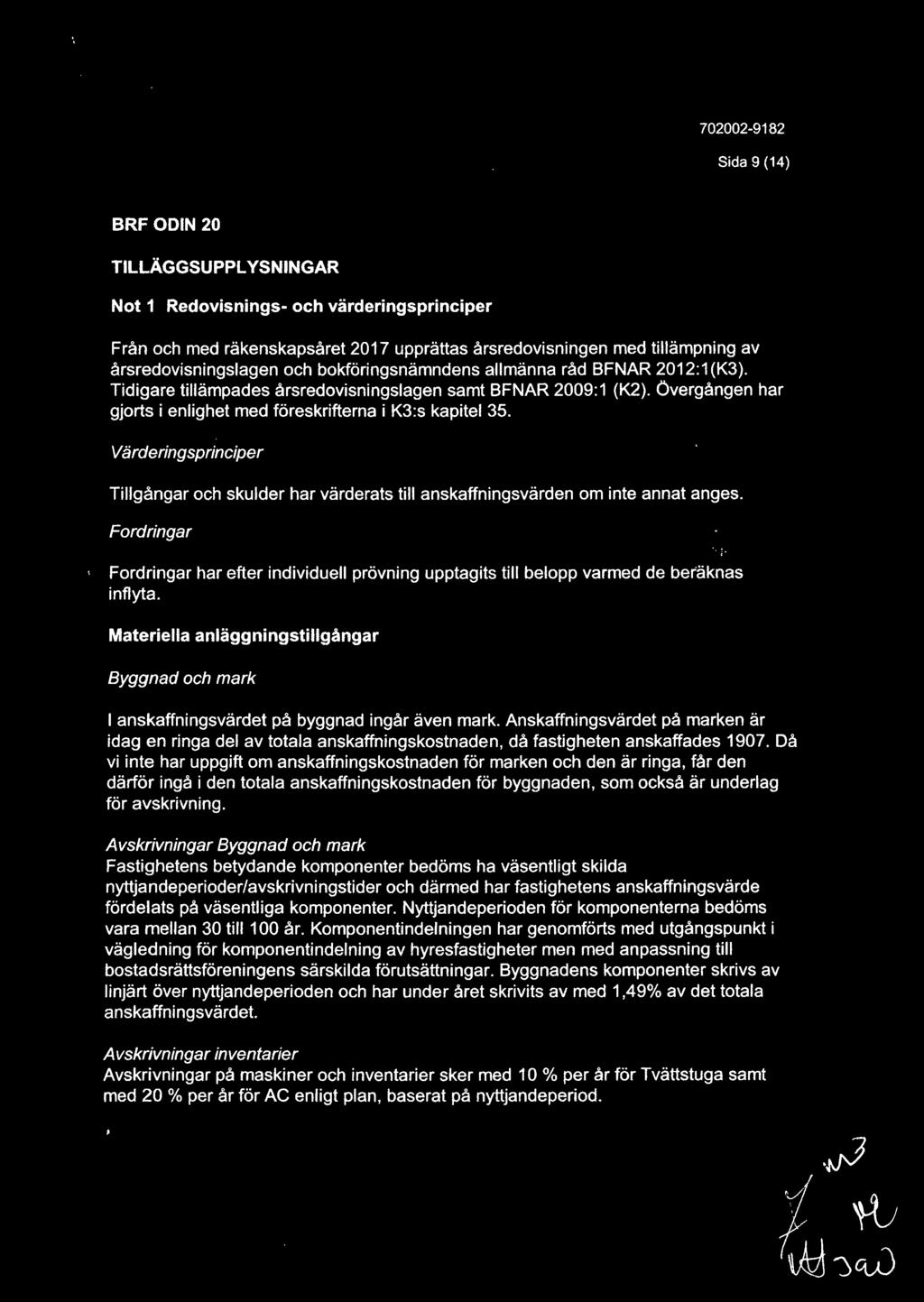 Värderingsprinciper Tillgångar och skulder har värderats till anskaffningsvärden om inte annat anges.