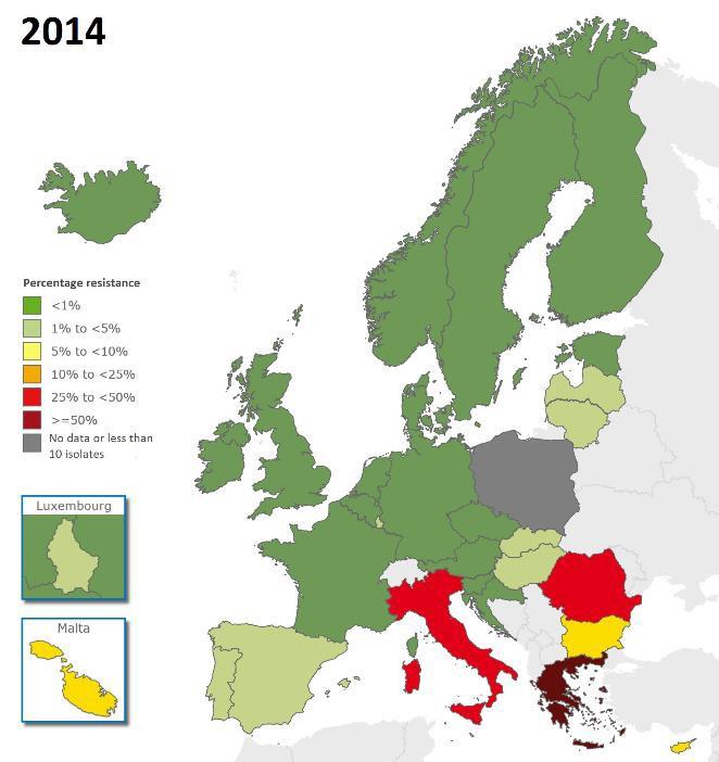 Klebsiella pneumoniae: andel invasiva isolat med