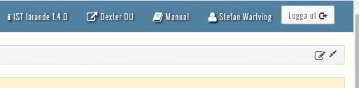 10 Manual och versionsinformation Klicka på bokikonen längst upp i listen för att hämta manualen. För att se aktuell version se till vänster om Dexter OU - IST lärande, i detta fall version 1.4.0. 11 Nya språket lyfter (Gr-tillval) Det finns möjlighet att köpa licens för Skolverkets bedömningsstöd i svenska åk 1-6, Nya språket lyfter.