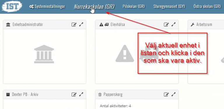 2.1 Skolenhet Om bedömning sker för elever vid olika skolenheter välj aktuell enhet i listan och klicka på den enhet där bedömning ska göras. 2.2 Elevurval Elever hämtas i realtid från Extens.