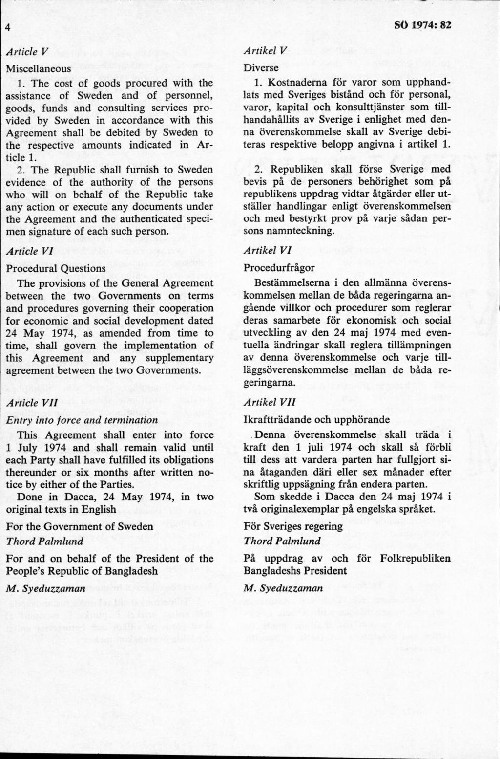 Article V Miscellaneous 1.
