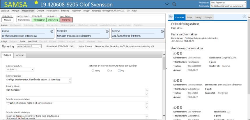 Information finns om inskriven i hemsjukvård,