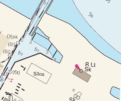 Utfyllnad är gjord NO och O om hamnen. Se kartskisser. Stryk Text Under utfyllnad Position: 58-30,62N 13-10,24E Bsp Vänern 135 Sweden. Lake Vänern.