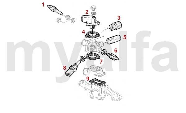1 25623385 Temperaturfühler 116 6-Zyl. 1 894,10 kr 2 26323250 Thermostat GTV/6, 75 V6, RZ/SZ öffnet bei 83 Grad Celsius 504,46 kr 3 2668355 Kühlwasserschlauch am Thermos-tatgehäuse 75 2.5/3.0 V6 Bj.
