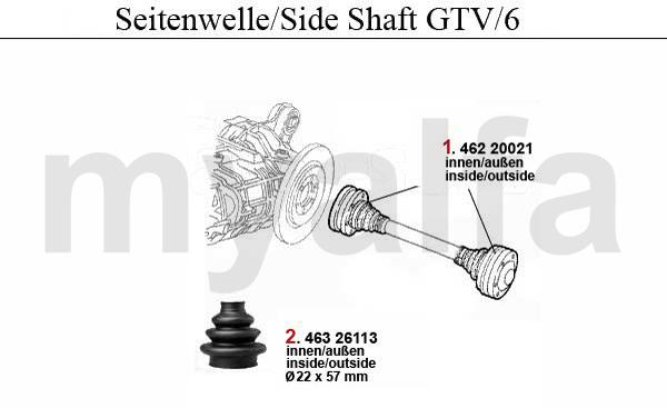 1 46220021 Gelenksatz innen/außen 6,75 90,116 6-Zylinder,Turbo,TD 2 46326113