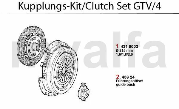 1 4319003 Kupplungs-Kit Alfetta,Giulietta,75 GT/V (116) 1.6/1.8/2.0/ie/TS/TD Bj.