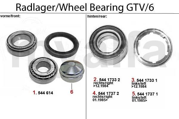 1 544614 Radlagersatz vorne 75,90, Alfettta/Giulietta/GT/V (116) Bj.3.80>, RZ/SZ 540,47 kr 2 54417332 Radlagersatz hinten rechts 6,75 Bj.5.-9.85, 90 Bj.84-9.