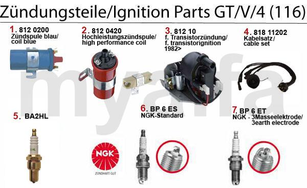 1 8120200 Zündspule Vergasermodelle Standard 2 8120420 Zündspule Vergasermodelle Hochleistung mit Vorwiderstand 1 209,57 kr 3 81210 Zündspule elektronisch 33, 75, 90, Arna, Sud/Sprint, Alfetta,