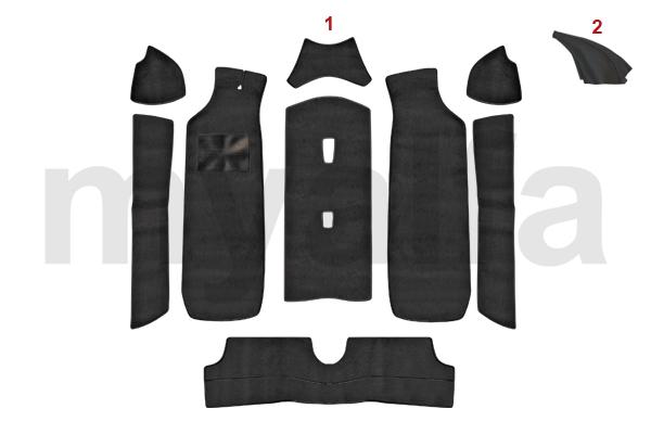 0 1761170 Handbremshebelabdeckung GTV (116) Leder schwarz 1 1711310 Teppichsatz Alfetta GT/V (116)1.Serie, Bj.