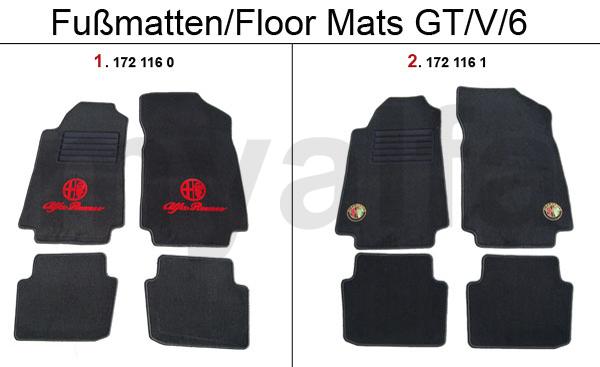 1 1721160 Fußmatten GTV/6 (116) schwarz/rotes Emblem gekettelt 616,67 kr 2