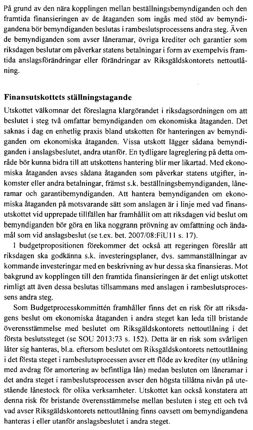 FINANSUTSKOTTETS YTTRANDE ÖVER