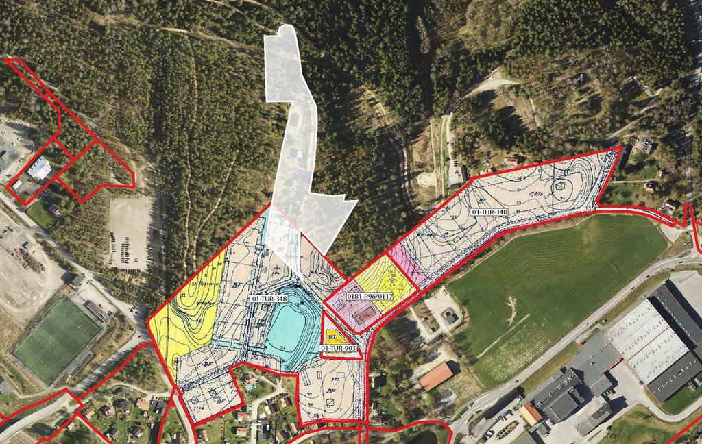 BEDÖMNING PLANBESKED 2019-01-23 Befintliga gällande planer utanför området är 0181-P96/0117, Detaljplan för kvarteret Formen, antagen -96 och 01-TUR-903, Byggnadsplan för Nykvarn 1:176, antagen 78.