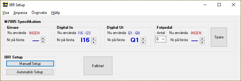 5. Att via bilden Visa / Digital IO sätta bitar på/av VARNING: Funktionen som beskrivs i detta avsnitt måste användas med största försiktiget, då det direkt påverkar hela systemets funktion.