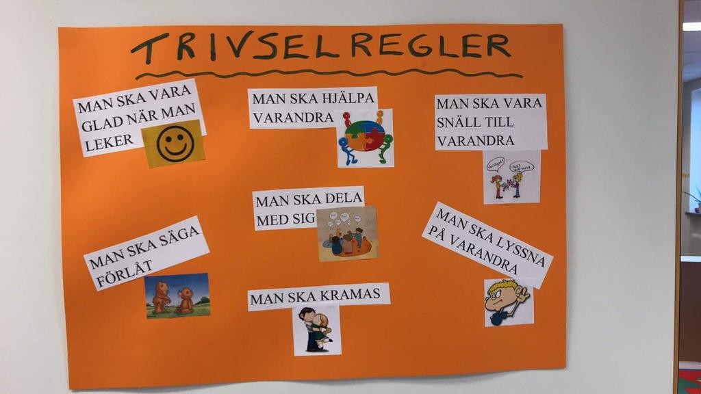 Barnens trivselregler ht-18/vt-19 Man ska hjälpa varandra Man ska dela med sig Man ska kramas Man ska