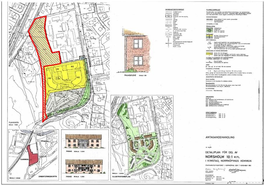 8(20) Plankartan ovan visar den gällande detaljplanen 0581K-P91/9 där det rastrerade området visar detaljplaneområde som upphävs med denna detaljplan. 3.