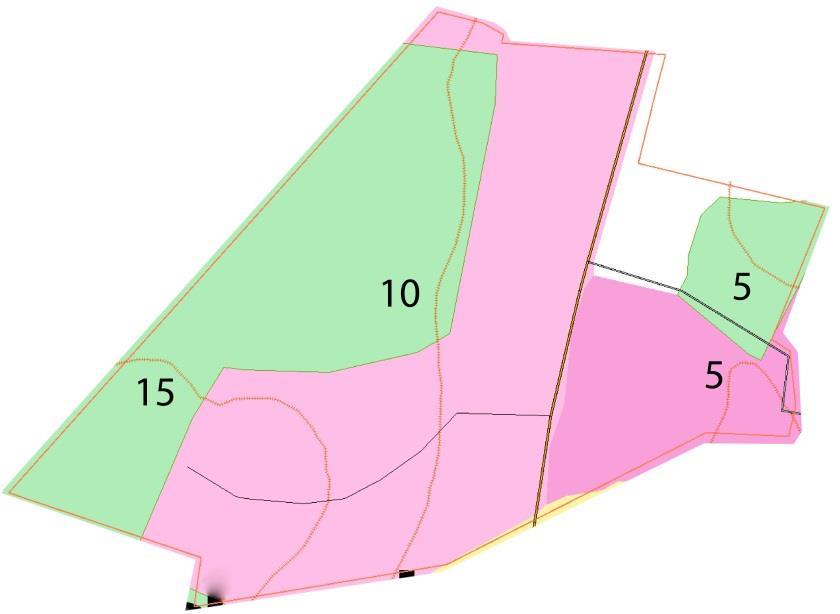 6 (11) FÖRUTSÄTTNINGAR OCH FÖRÄNDRINGAR NATUR MARK OCH VEGETATION Rävsnäs består till största delen av bostadstomter men det finns också inslag av skogsområden till väster om planområdet.