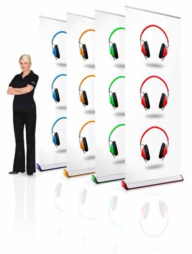Expand QuickScreen 3 Finns i sju olika färger Matcha displayen med ditt budskap den finns i sju olika färger.
