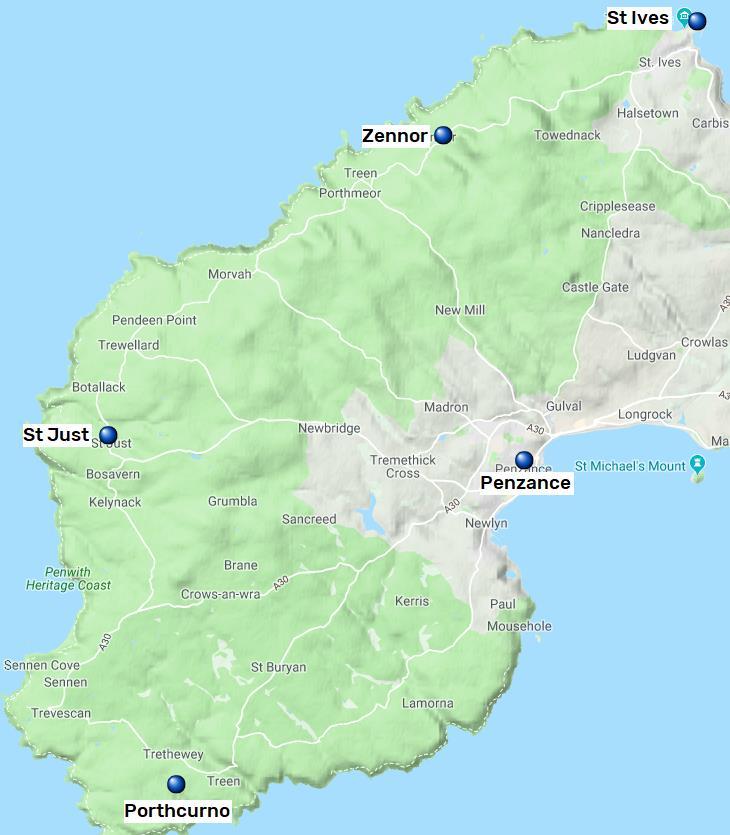 South West Coast Path, St Ives Penzance, 5 nätter 6(6) South West Coast Path South West Coast Path är över 1 000 km lång, och sträcker sig från Minehead i norr till South Haven Point i söder.