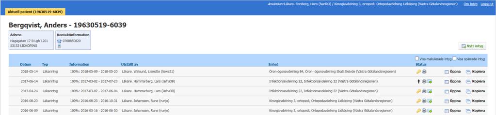 Klicka på Organisation längs till höger så kommer ett