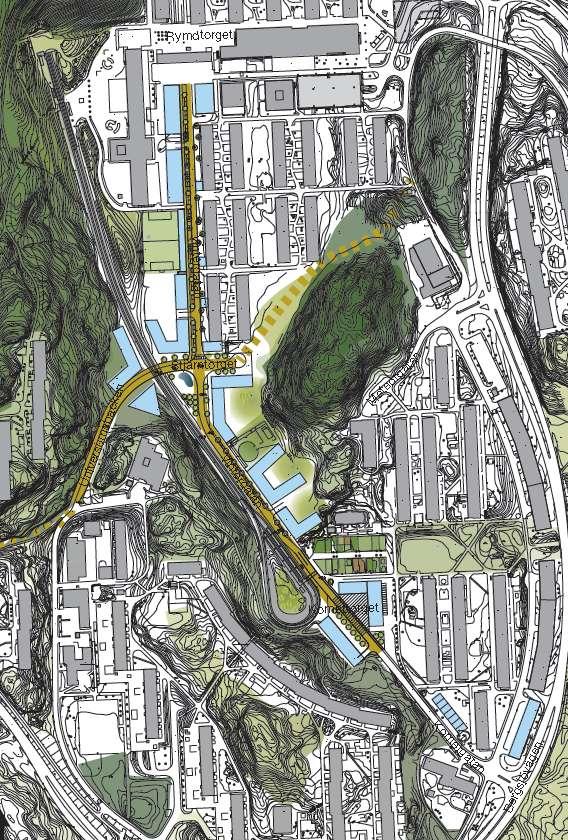 Bedömning och kontorets synpunkter Föreslagen bebyggelse överensstämmer med ÖP 09. Till ansökan om planbesked är bifogat Förstudie inför detaljplan, utförd av Sweco, augusti 2015.