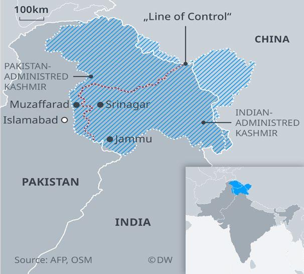 KASHMIRKONFLIKTEN Kampen om Kashmir ledde till krig mellan Indien och Pakistan och till att området 1949 delades mellan länderna.