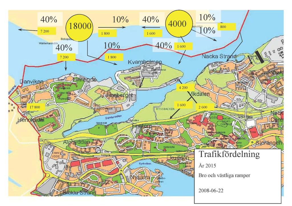 Trafikfördelning år 2015 i:\20trf\2007\61200723946\t_proj\dok\ny förbindelse mellan kvarnholmen och nacka centrum