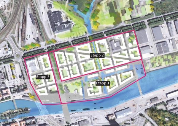 1 Inledning har gett Sweco i uppdrag att utföra en bullerutredning gällande det planerade bostadsområdet i i centrala Norrköping. Planerna rör ny stadsdel som kommer att byggas i tre etapper.