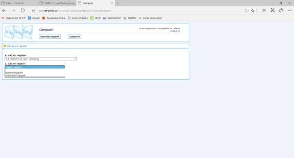 Computorapporter - Uro-tarm-utredning 1. Individuell rapport longitudinella serier/grafer baserade på registrerade resultat av uroutredningarna med varningsflagg 2.