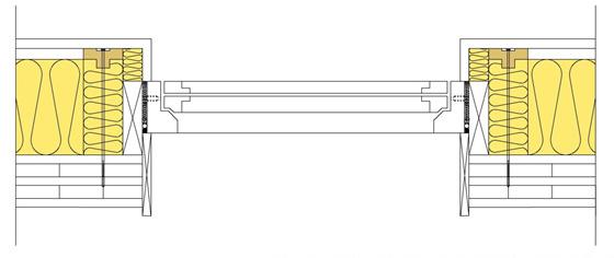 Såga sedan till bitar i plywood till ett format så att de överlappar stommen. Fäst sedan plywooden i ISOVER PLUS + regeln med 4,5 x 50 mm träskruv och c 250 mm.