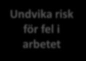 risk risk för för fel i arbetet Ja Nej Tid för