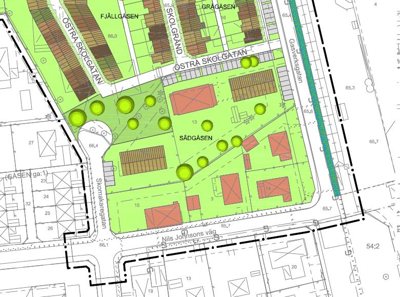 Vår vision av området Öster om järnvägen är en stadsdel i förvandling. Staden är här komplex, med många olika kvaliteter.