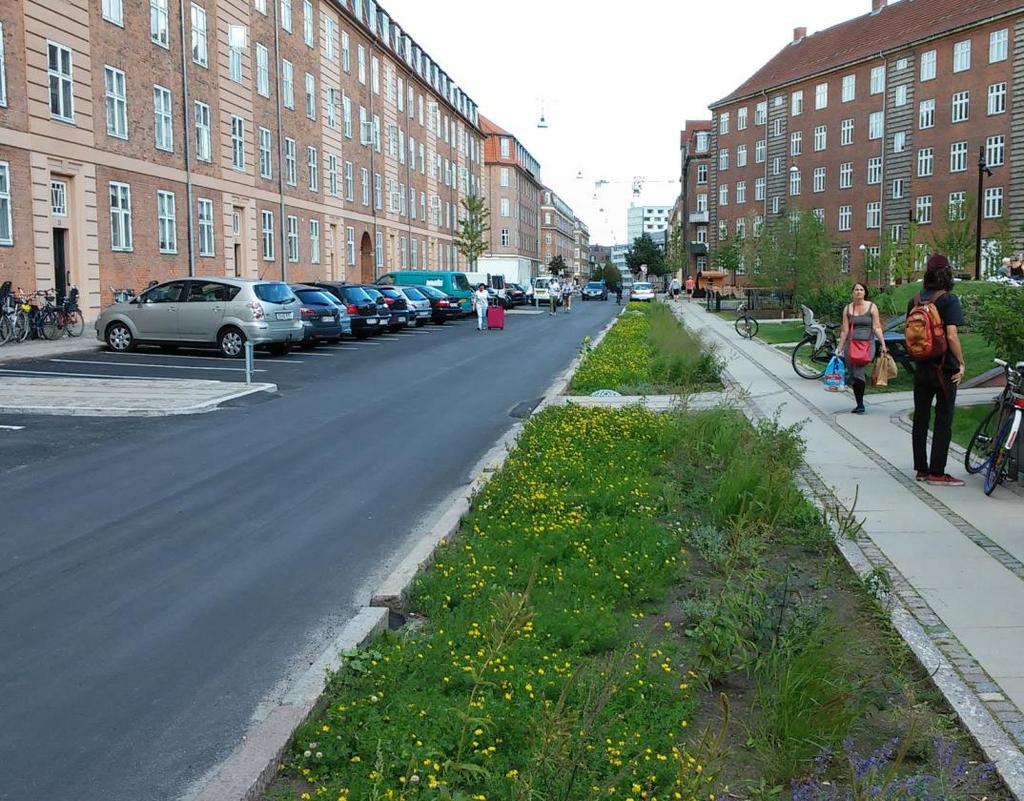 Växtbäddarna skulle kunna förses med en tätning och genom konstruktionen göra så föroreningar stannar i översta jordprofilen.