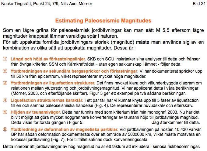 o O o Inom internationell paleoseismisk forskning finns