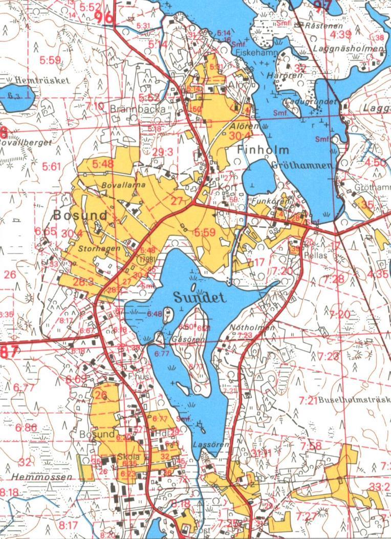 Figur 7. Grundkarta över området 1986.