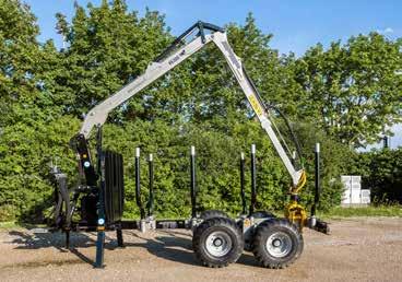 tillbehör 4,8 m vikarmskran med utskjut MF85 med V53 Totalvikt: 8,5 ton Lastarea: 2 m² Hjul: 3/8-15,3