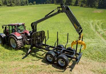 MF15BS med V63 Totalvikt: 1,5 ton Lastarea: 2,5 m² Boggistyrning Hjul: 4/6-15,5 TRAC