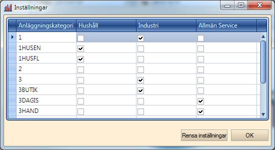 knappen Inställningar. De inställningar du gör sparas till nästa gång du använder programmet.