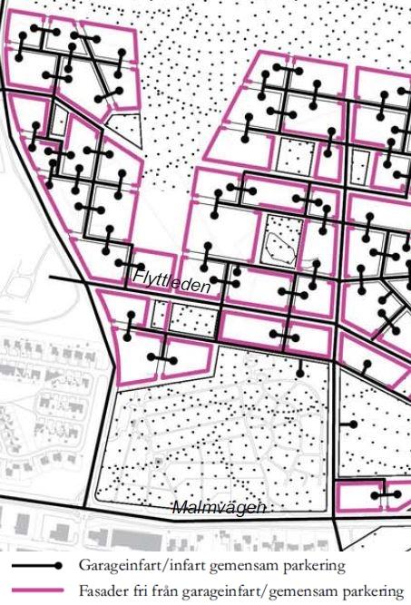 21 Parkering Det kommer att finnas korttidsparkering i gaturummet av typen kantstensparkering, men parkering ska i första hand lösas inom kvartersmarken.