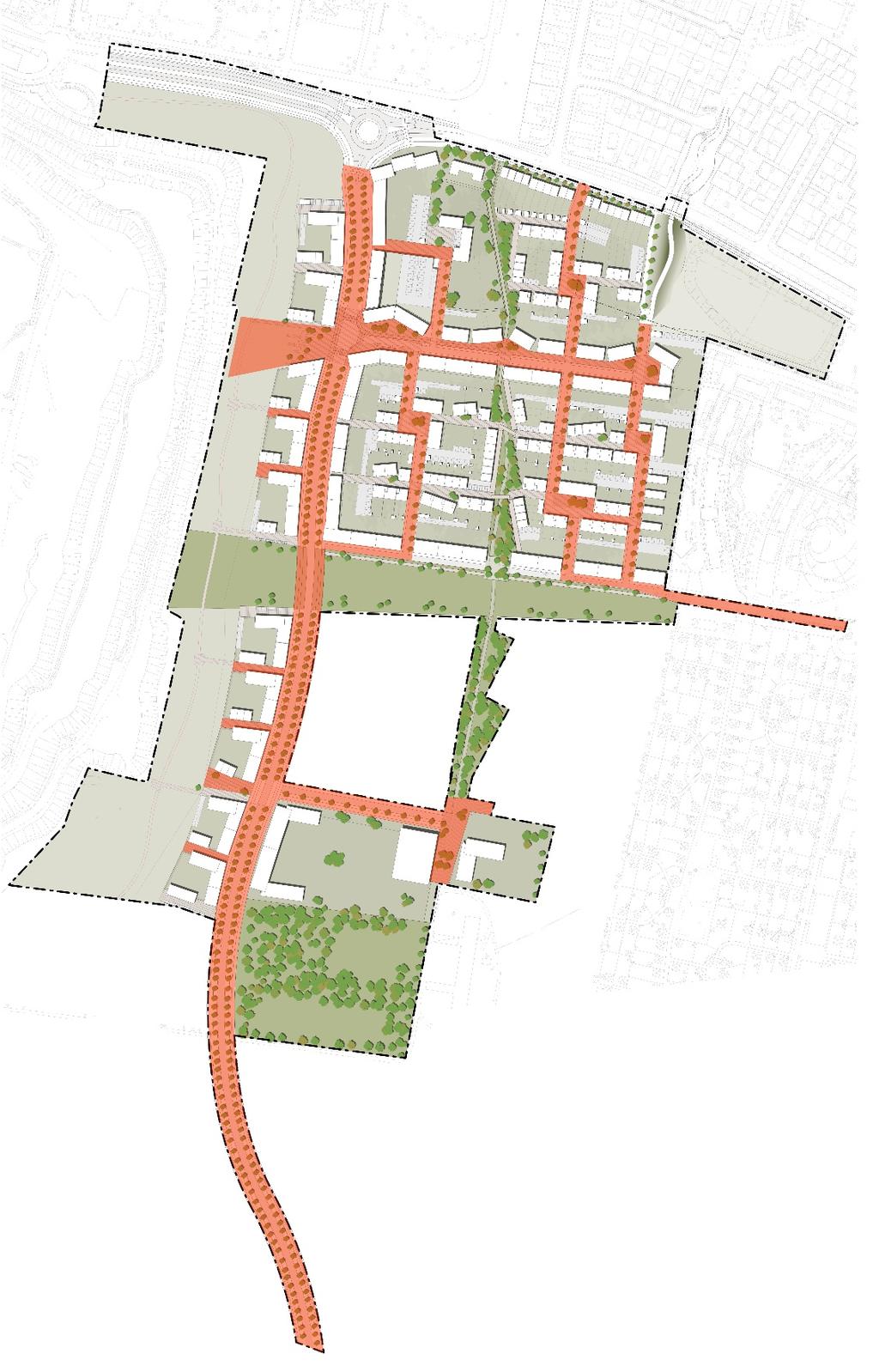 Förskolan Tröskverket Hötorget Kalkbrottsplatsen Hållplatsläge Blåsebergavägen Stadsdelspark Hållplatsläge Elinelundskolan Skoltorget Förskolan Traktorn Fig 1, översikt.