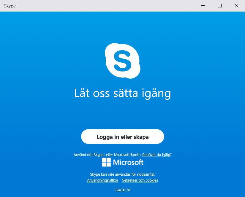 SKYPE Skapa ett Skype-konto Första gången du startar Skype måste du logga in.