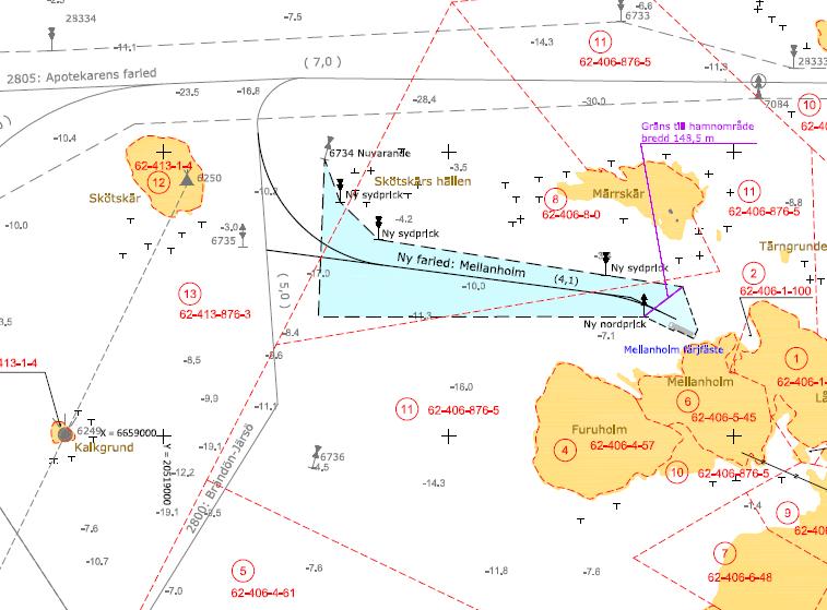 2.9.2 Flytande säkerhetsanordningar idigare har inga flytande säkerhetsanordningar funnits inom det nya planerade farledsområdet.