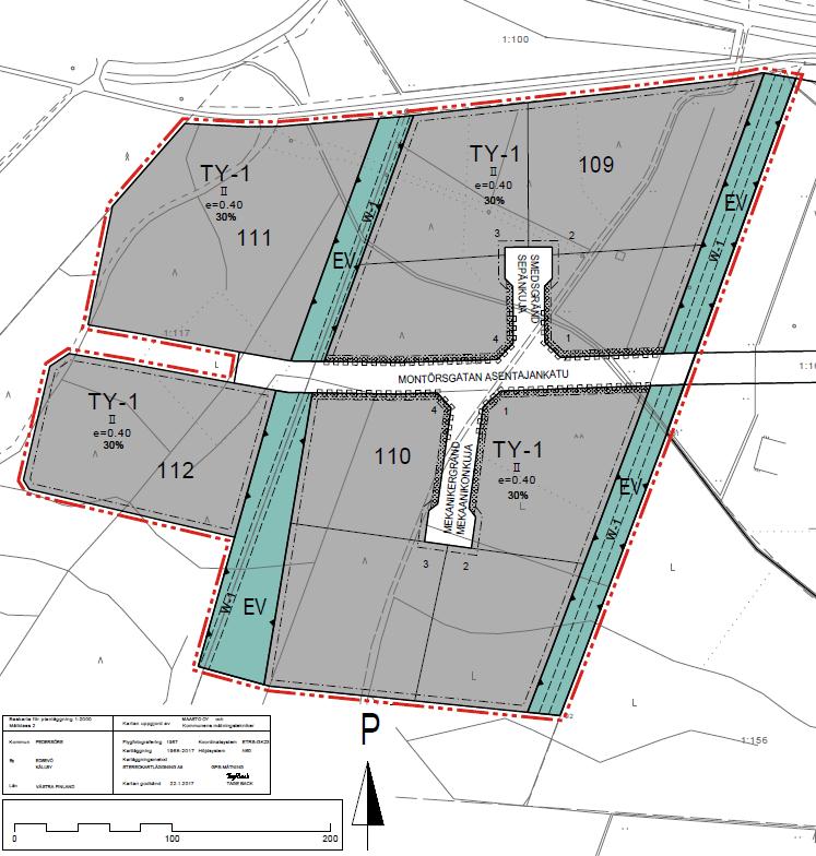 1-17 Bild 11. Detaljplaneutkastets utformning. 6.1.1 Utlåtanden och åsikter som inkommit när detaljplaneutkastet varit framlagt till officiellt påseende och beaktandet av dem En sammanställning över